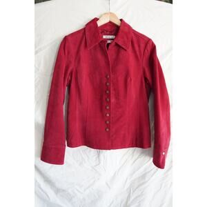 Vintage Coldwater Creek Cherry Red Suede Jacket (M)